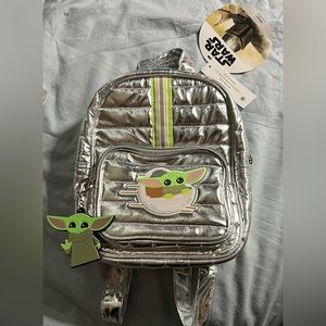Kids Grogu silver backpack